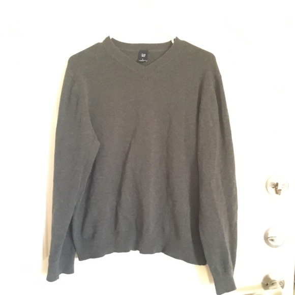 Gap V Neck Cotton Blend Sweater (B) - Picture 2 of 5